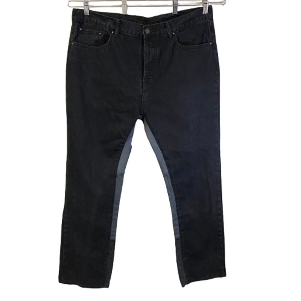 MNML Mens Black Wash Contrast Panel Straight Leg Jeans Sz 40